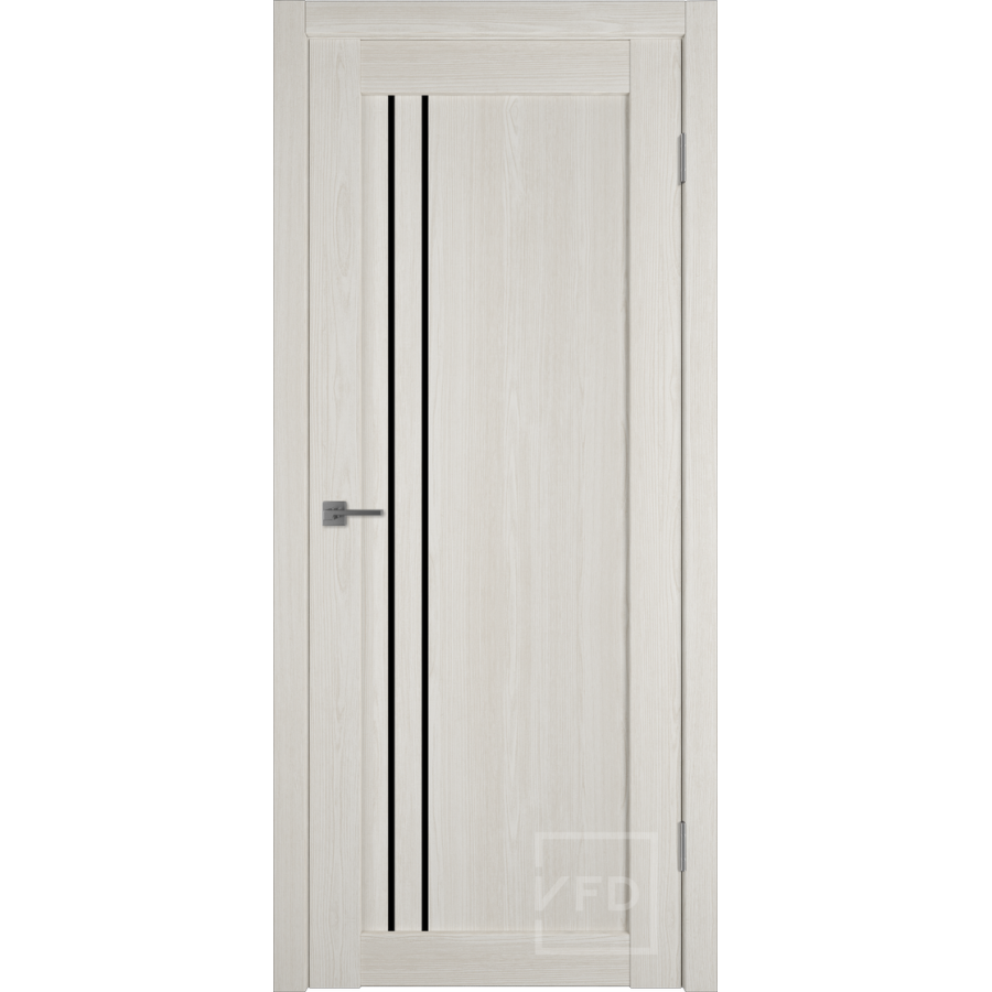 Межкомнатная дверь VFD Atum Pro 33  Artic Oak  Black Gloss со стеклом Серия Atum Pro