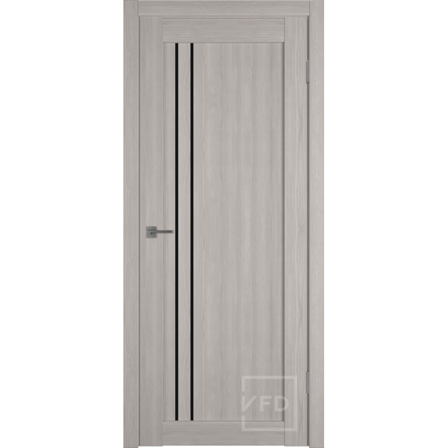 Межкомнатная дверь VFD Atum Pro 33  Stone Oak  Black Gloss со стеклом Серия Atum Pro