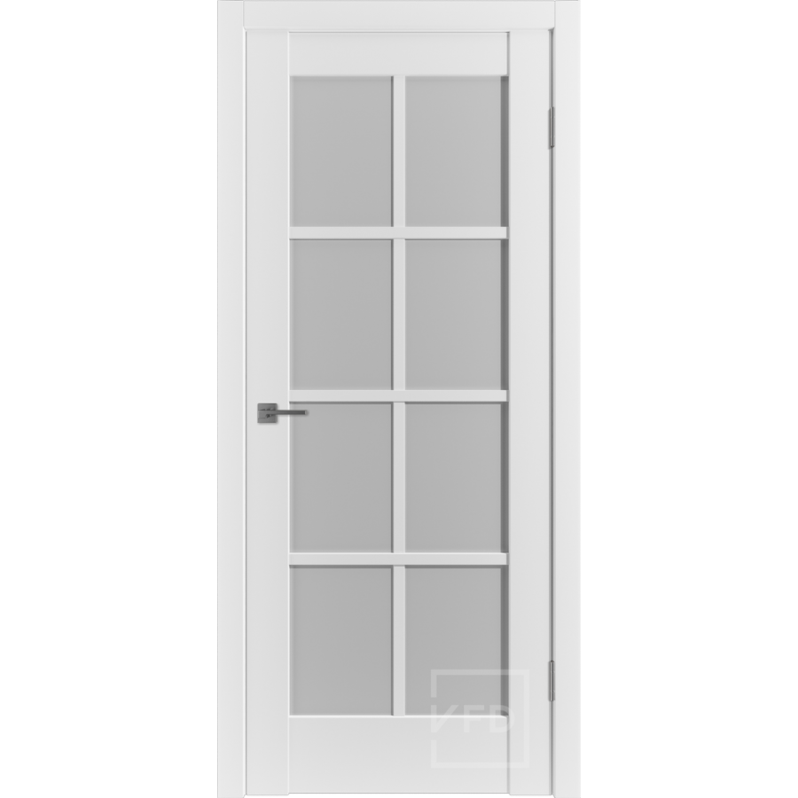Межкомнатная дверь VFD ER1 Ice  White Cloud со стеклом Серия Emalex