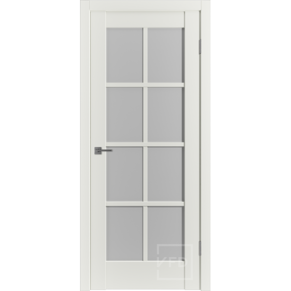 Межкомнатная дверь VFD ER1 Midwhite White Cloud со стеклом Серия Emalex