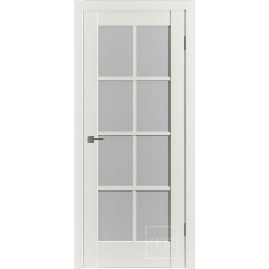 Межкомнатная дверь VFD ER1  Midwhite  White Cloud со стеклом Серия Emalex