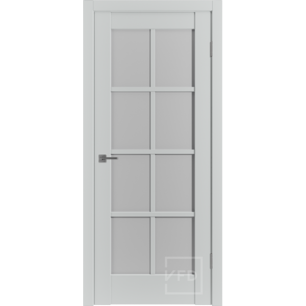 Межкомнатная дверь VFD ER1 Steel White Cloud со стеклом Серия Emalex