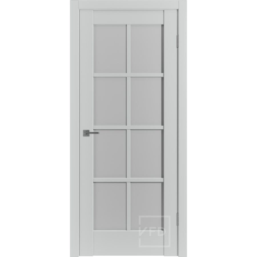 Межкомнатная дверь VFD ER1 Steel  White Cloud со стеклом Серия Emalex