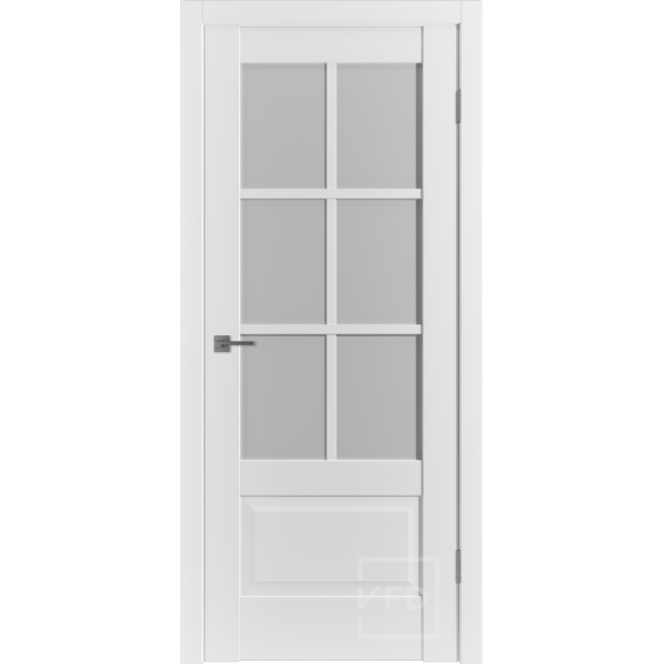 Межкомнатная дверь VFD ER2 Ice White Cloud со стеклом Серия Emalex