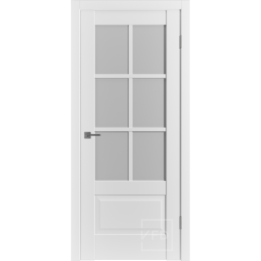 Межкомнатная дверь VFD ER2  Ice  White Cloud со стеклом Серия Emalex