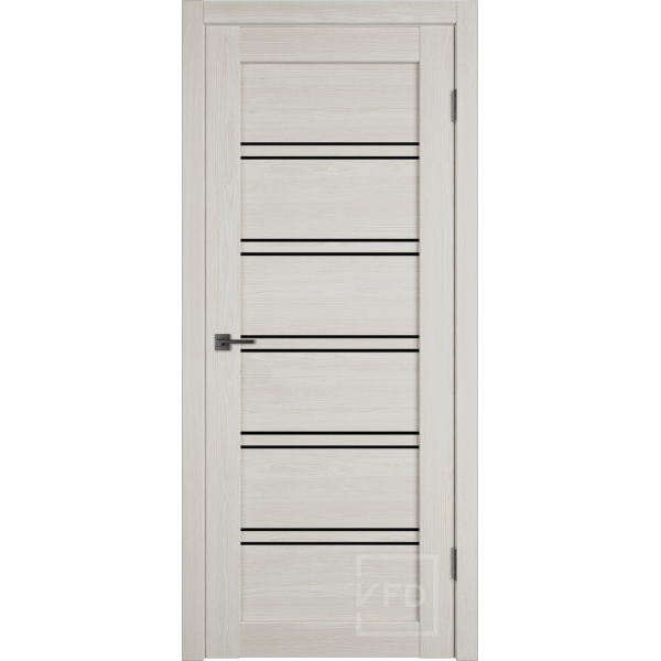 Межкомнатная дверь VFD Atum Pro 28 Artic Oak Black Gloss со стеклом Серия Atum Pro