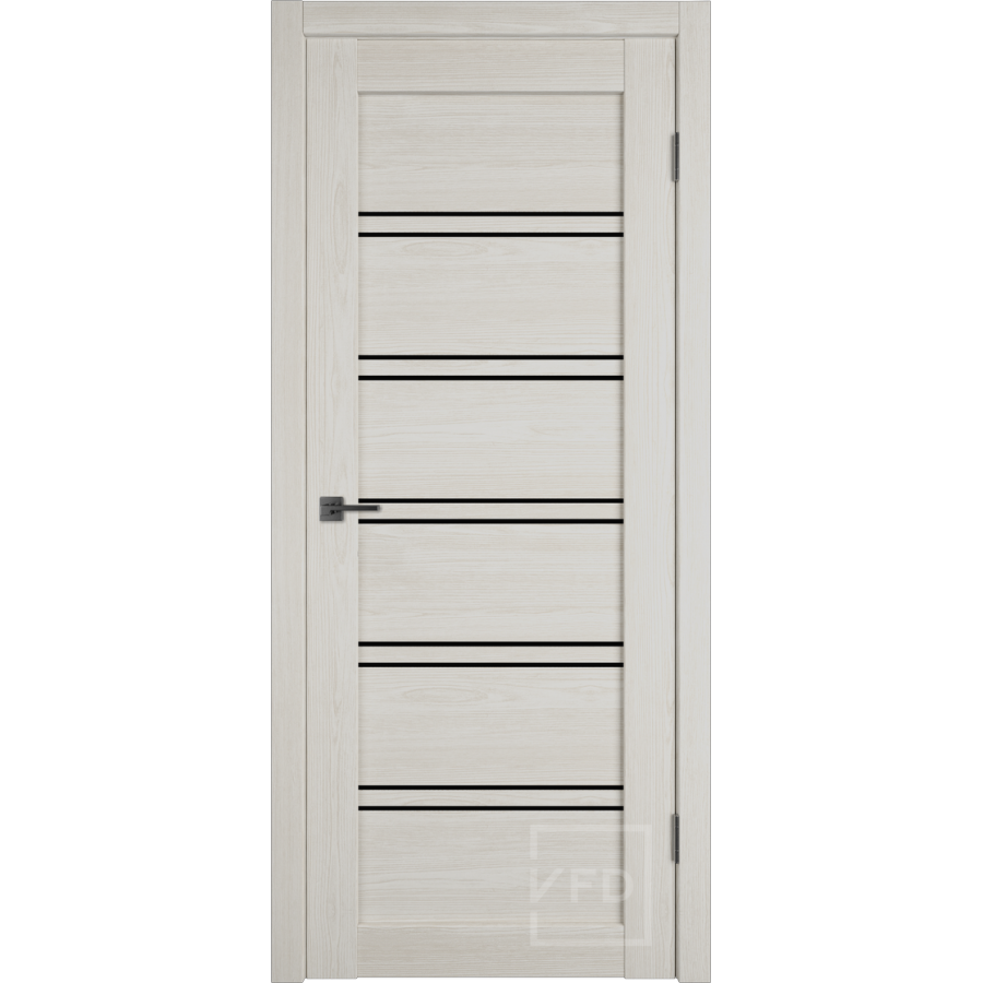 Межкомнатная дверь VFD Atum Pro 28  Artic Oak  Black Gloss со стеклом Серия Atum Pro