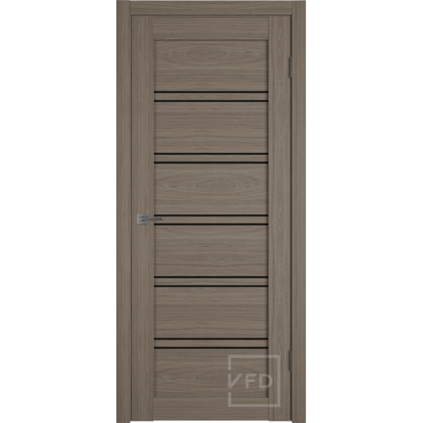 Межкомнатная дверь VFD Atum Pro 28 Brun Oak Black Gloss со стеклом Серия Atum Pro