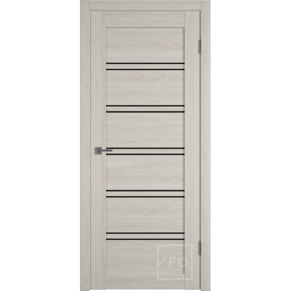 Межкомнатная дверь VFD Atum Pro 28 Scansom Oak Black Gloss со стеклом Серия Atum Pro