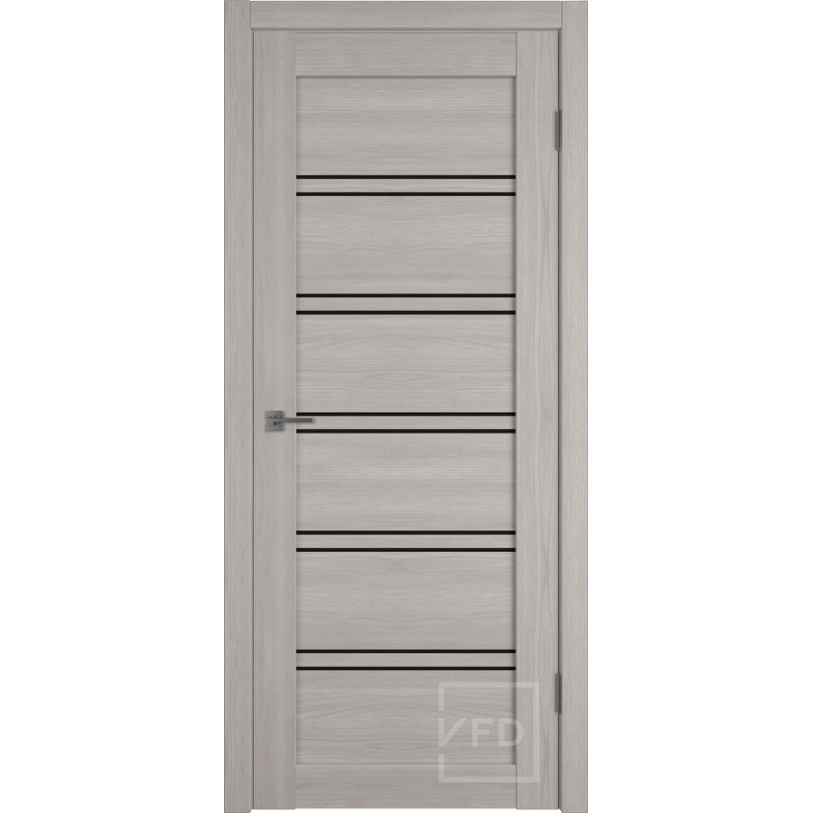 Межкомнатная дверь VFD Atum Pro 28  Stone Oak  Black Gloss со стеклом Серия Atum Pro