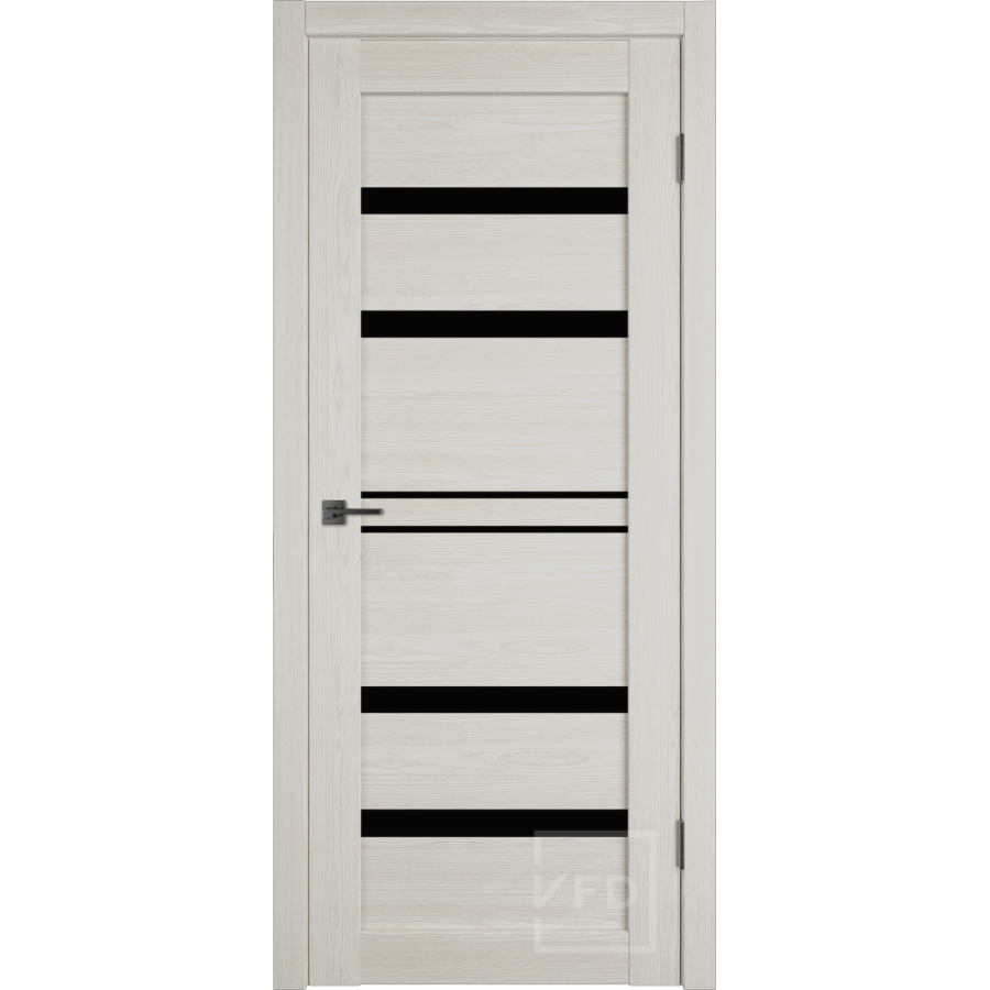 Межкомнатная дверь VFD Atum Pro 26  Artic Oak  Black Gloss со стеклом Серия Atum Pro