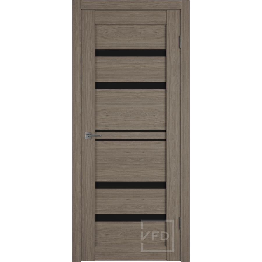 Межкомнатная дверь VFD Atum Pro 26  Brun Oak  Black Gloss со стеклом Серия Atum Pro