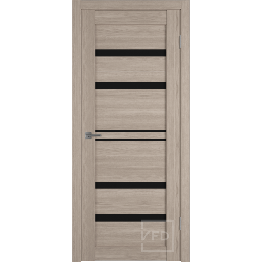 Межкомнатная дверь VFD Atum Pro 26  Red Oak  Black Gloss со стеклом Серия Atum Pro