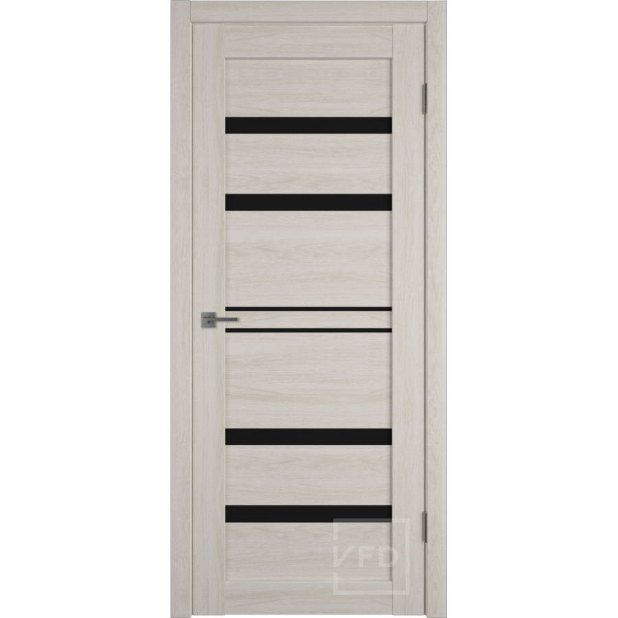 Межкомнатная дверь VFD Atum Pro 26  Scansom Oak  Black Gloss со стеклом Серия Atum Pro