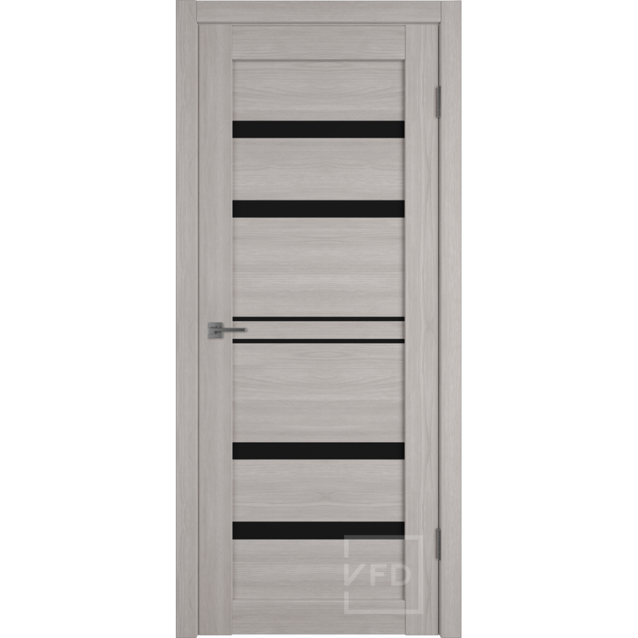 Межкомнатная дверь VFD Atum Pro 26  Stone Oak  Black Gloss со стеклом Серия Atum Pro