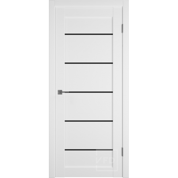 Межкомнатная дверь VFD Emalex 27 Ice Black Gloss со стеклом Серия Emalex Modern