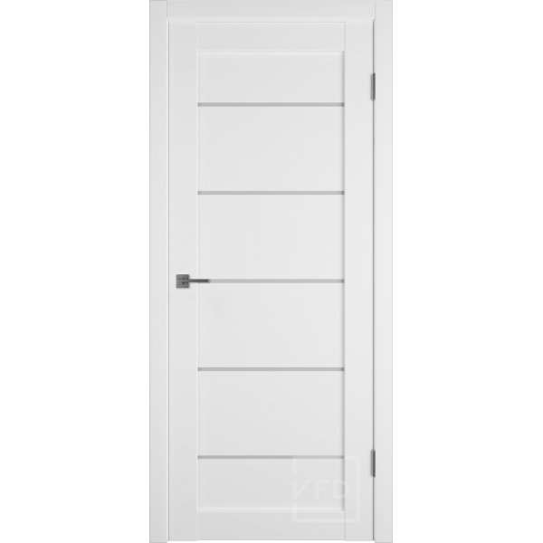 Межкомнатная дверь VFD Emalex 27 Ice White Cloud со стеклом Серия Emalex Modern