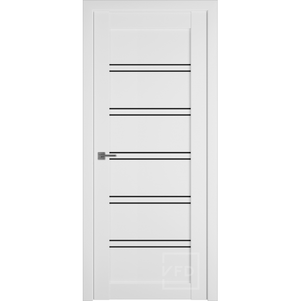 Межкомнатная дверь VFD Emalex 28 Ice Black Gloss со стеклом Серия Emalex Modern