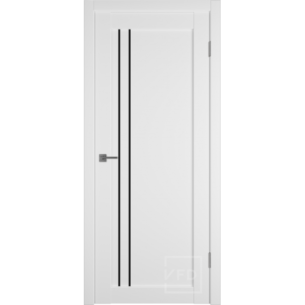 Межкомнатная дверь VFD Emalex 33 Ice Black Gloss со стеклом Серия Emalex Modern
