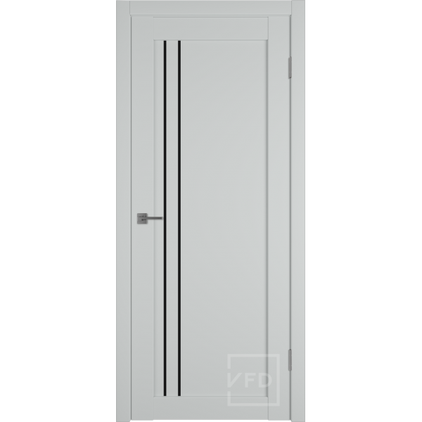 Межкомнатная дверь VFD Emalex 33 Steel Black Gloss со стеклом Серия Emalex Modern
