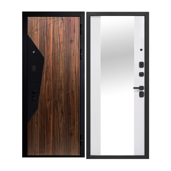 Входная металлическая дверь "Геометрия зеркало"