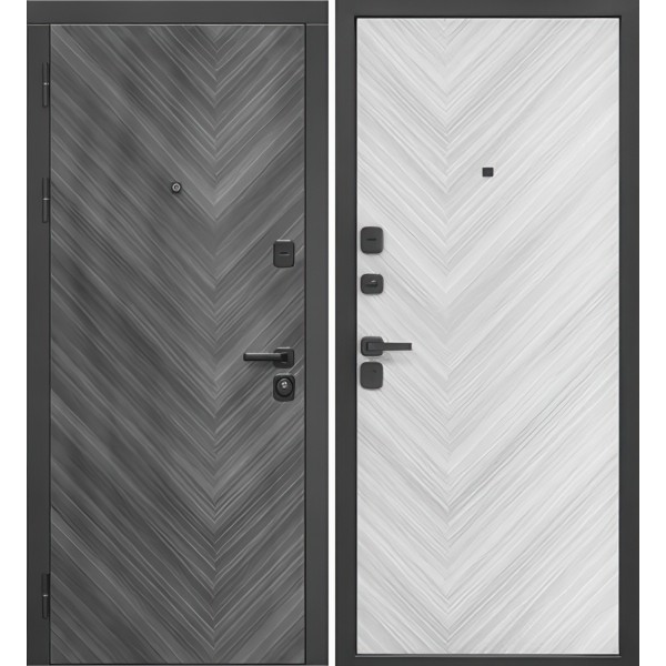 Входная дверь металлическая K18/92 Шпон орех грей Феррони