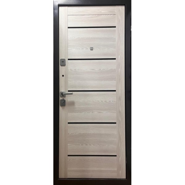 Входная металлическая дверь 9 см Серебро Ривьера айс Царга