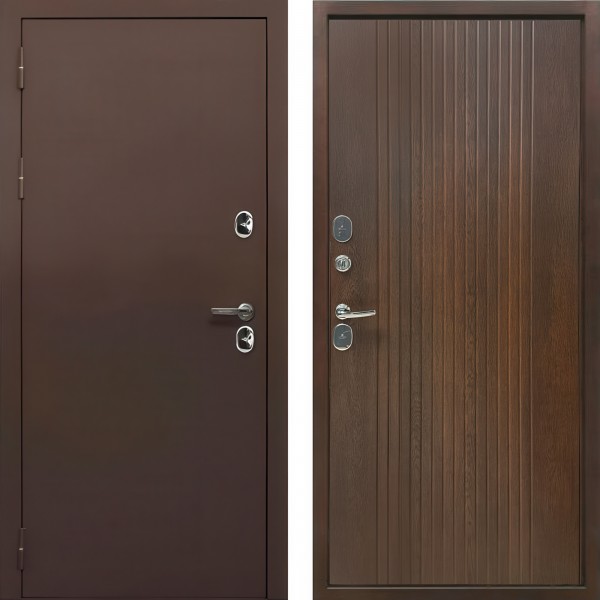 Входная дверь металлическая Протерма Букле Шоколад Орех темный ТЕРМОРАЗРЫВ